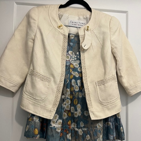 Trina Turk Cream Tweed Blazer - Picture 14 of 16